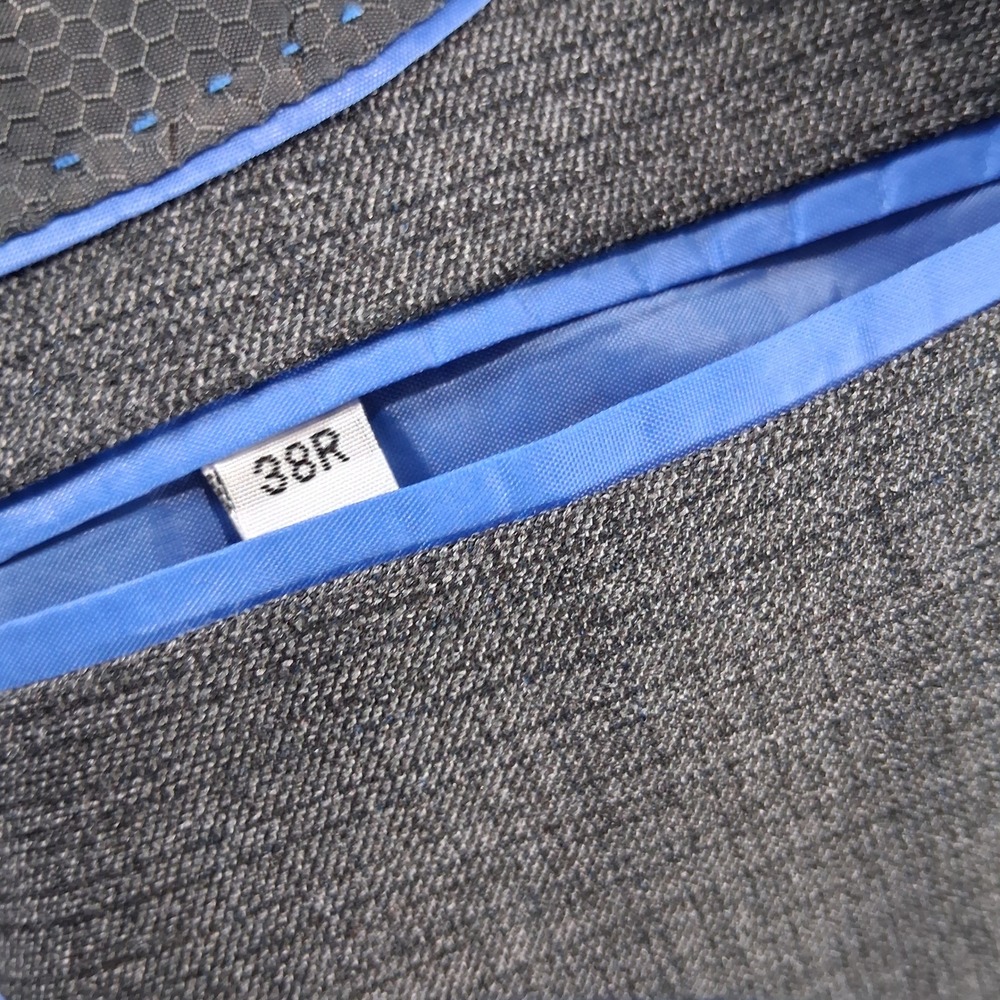 Lineage Blazer Mens 38R Slim Gray Crosshatch Fit Two Button Double Vent Modern - Picture 6 of 8